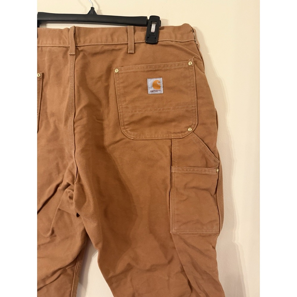 Carhartt Double Knee Pants Mens 42X30 Brown Loose Duck Canvas Utility Work B01-M - Picture 8 of 16